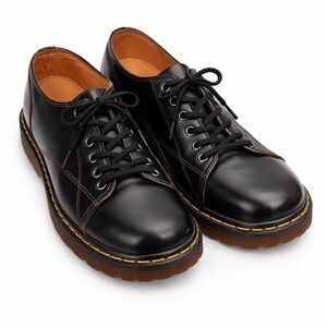 DR. MARTENS 8019 Made in England Vintage 6-Eye Work Shoes Black Leather